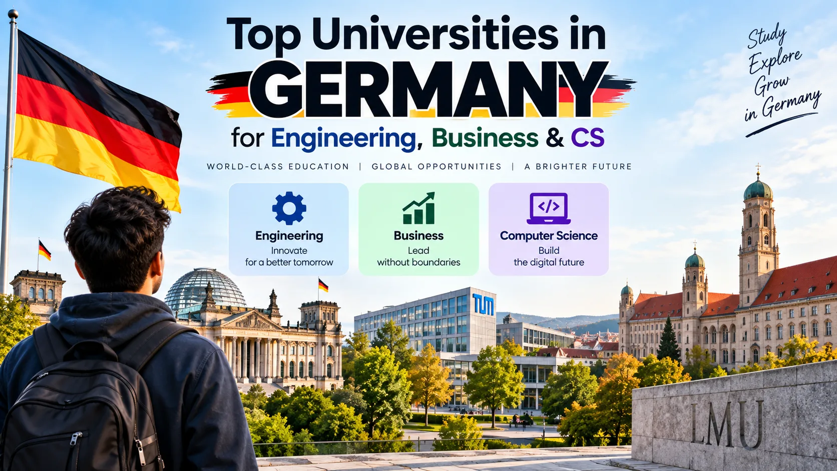 Top universities in Germany for Engineering, Business and Computer Science