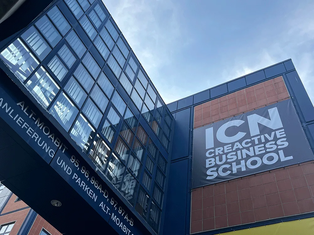 Exterior view of ICN Creative Business School campus building in Berlin, Germany